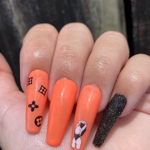 Orange Sexy Girl Press On Nails